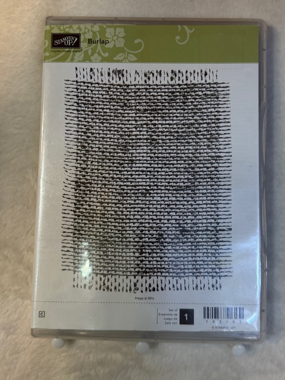 Stampin Up Clear Mount Stamp Burlap Card Making Scrapbooking